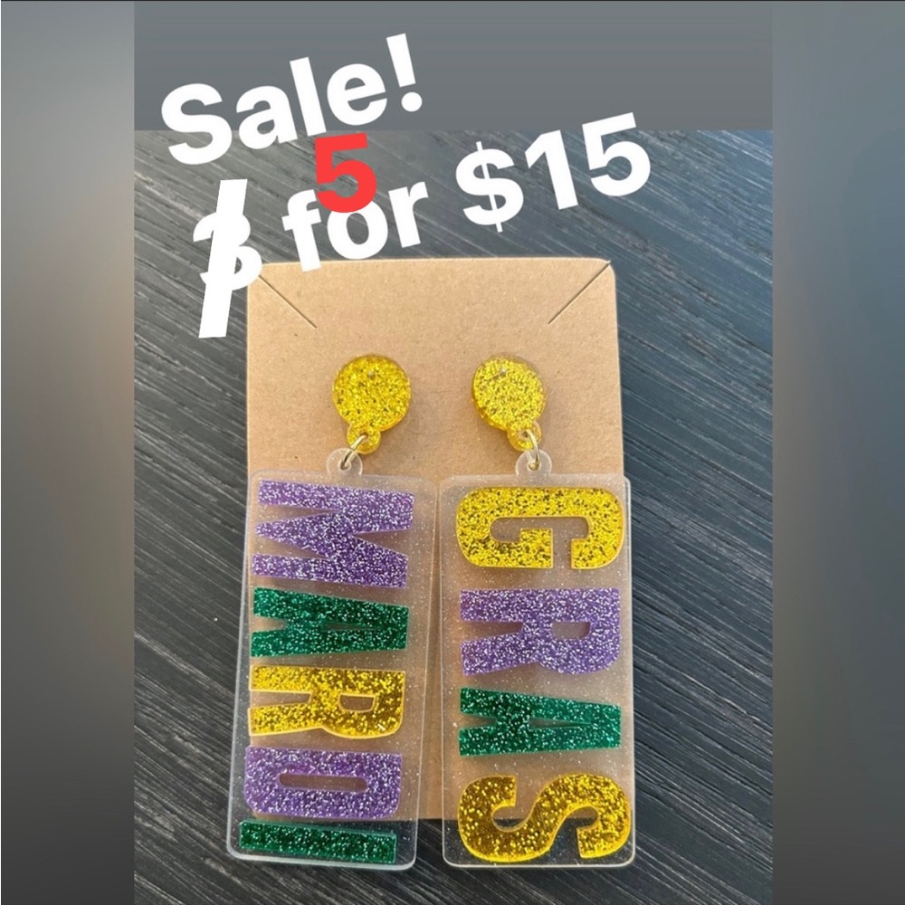 Mardi Gras earrings!